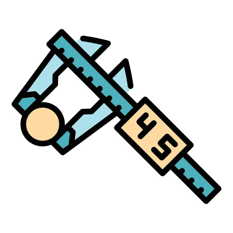Digital micrometer measure icon vector flat
