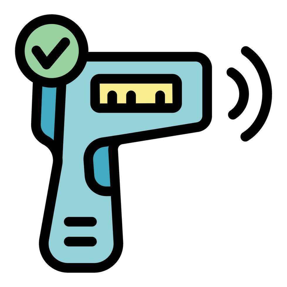 Laser thermometer celsius icon vector flat