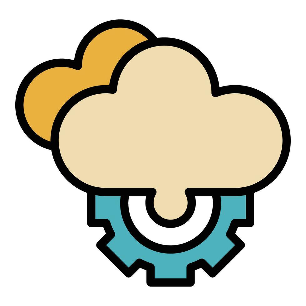 Data cloud internet icon vector flat