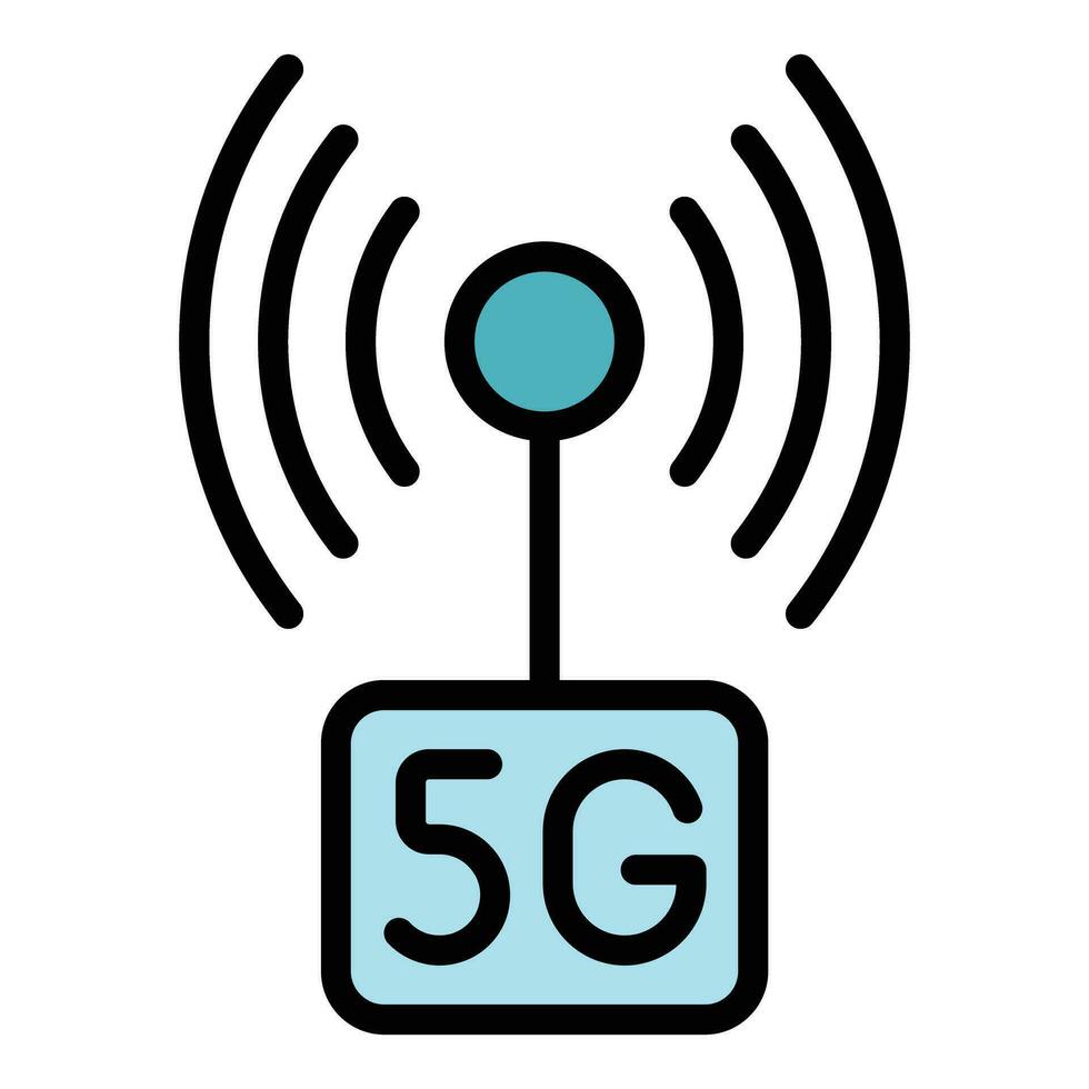 5g network icon vector flat