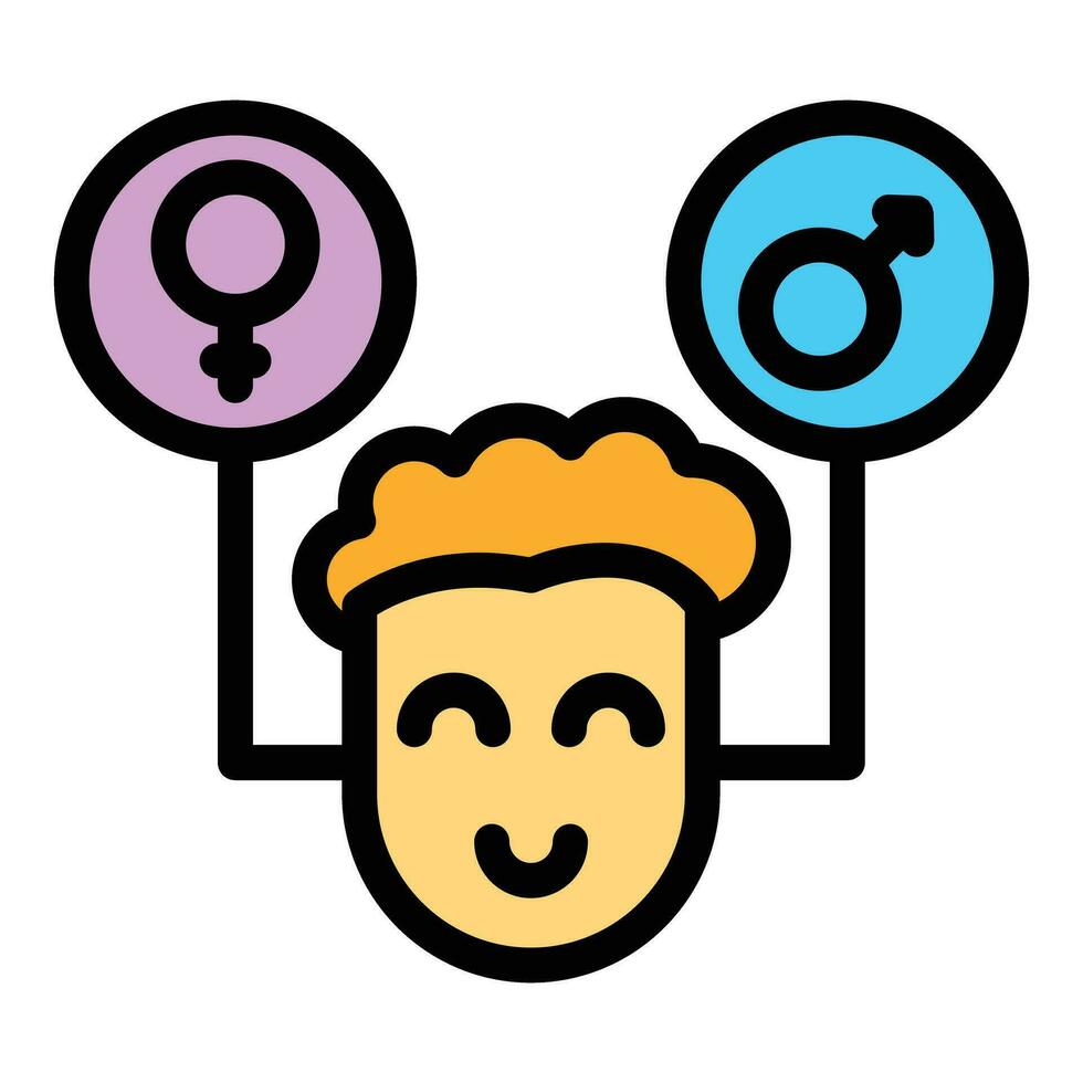 Gender identity boy think icon vector flat