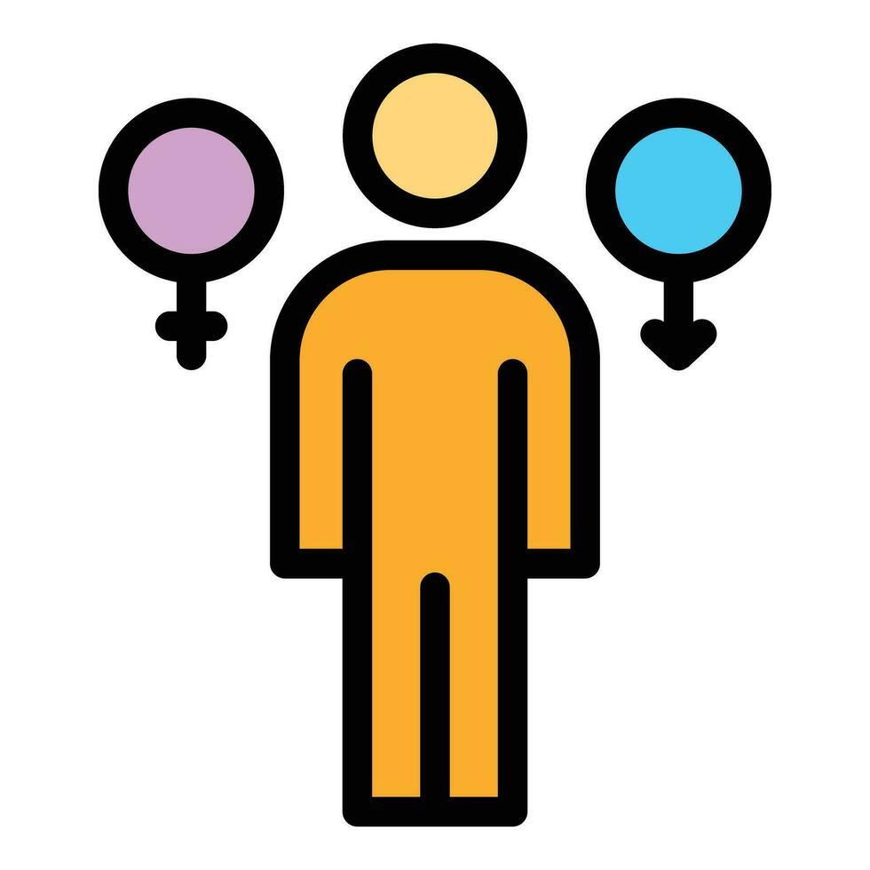 Gender identity relation icon vector flat