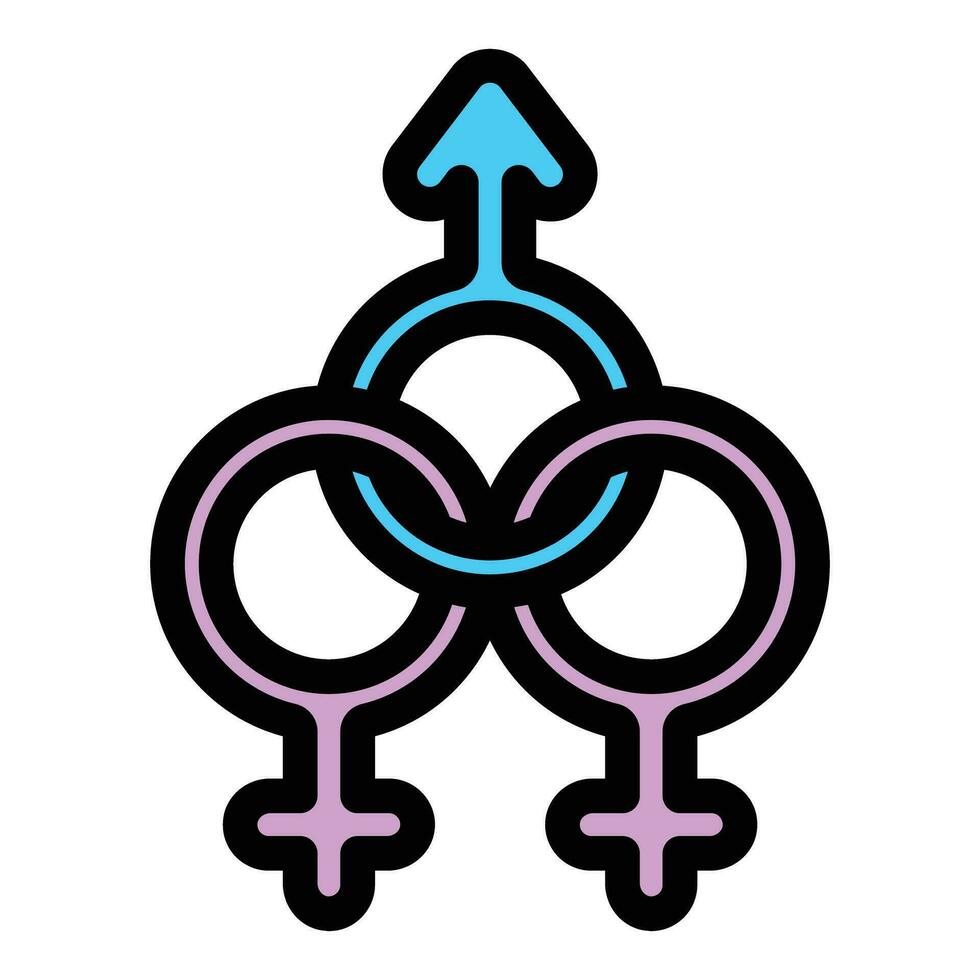 Gender identity trans icon vector flat