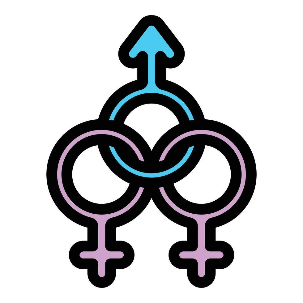 Gender identity trans icon vector flat