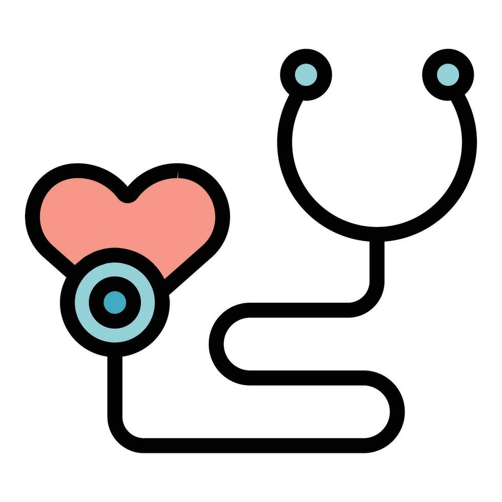 Stethoscope icon vector flat