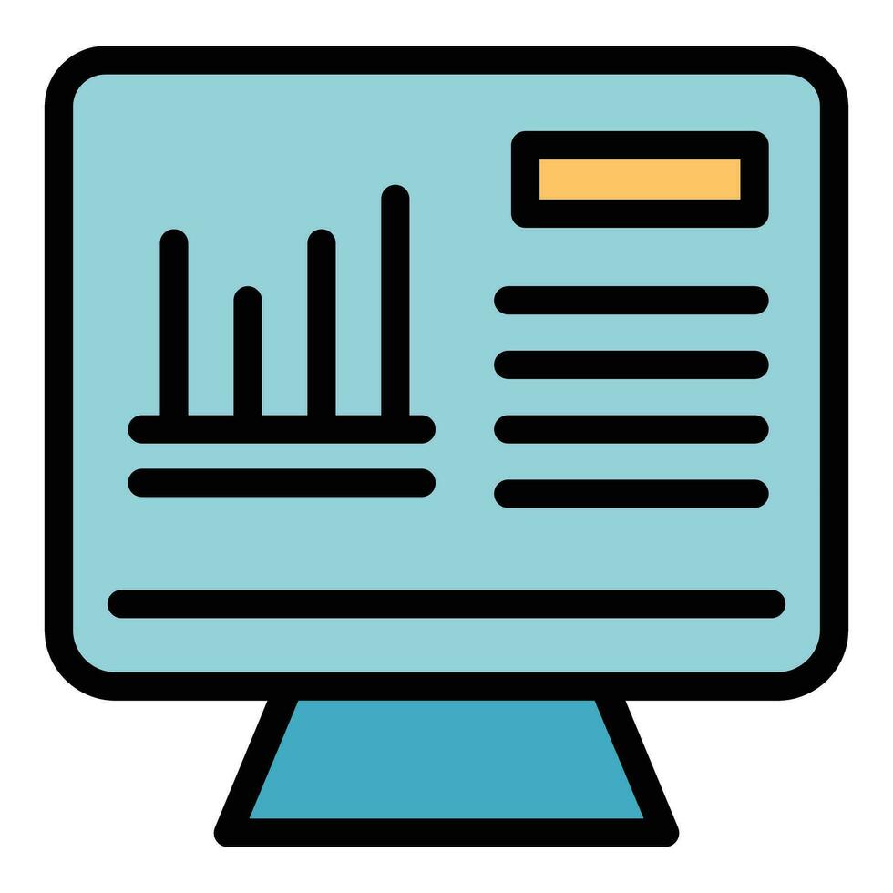 Computer search engine icon vector flat
