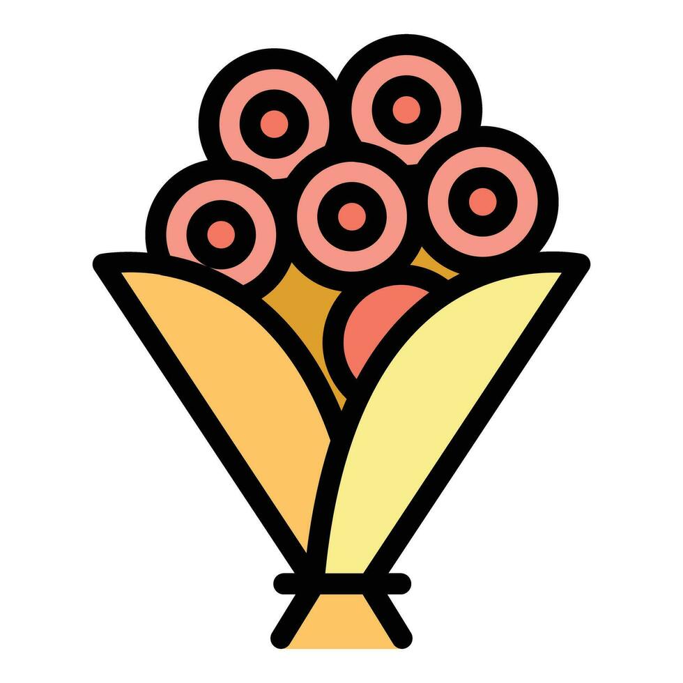 Natural flower bouquet icon vector flat