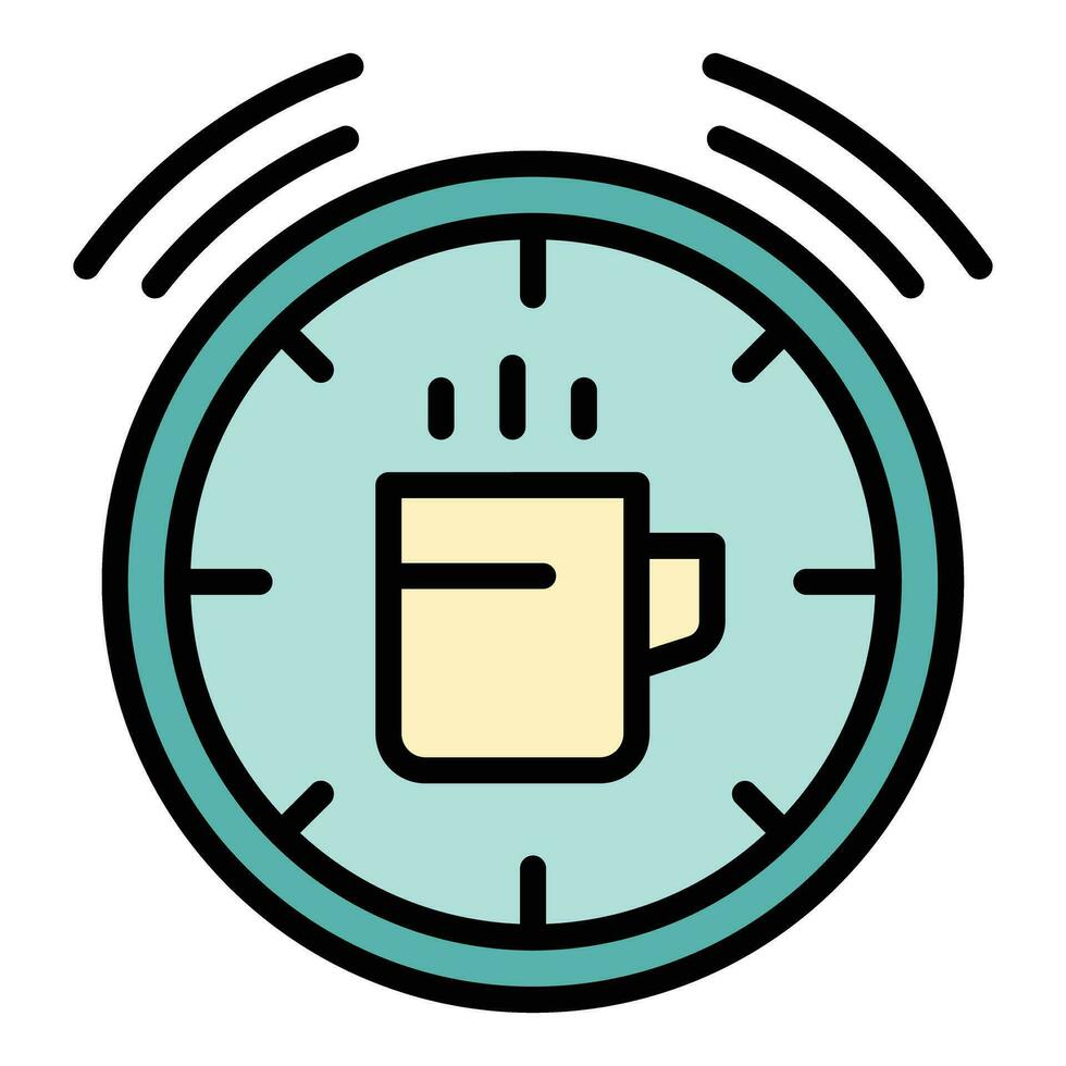 Late work tea time icon vector flat