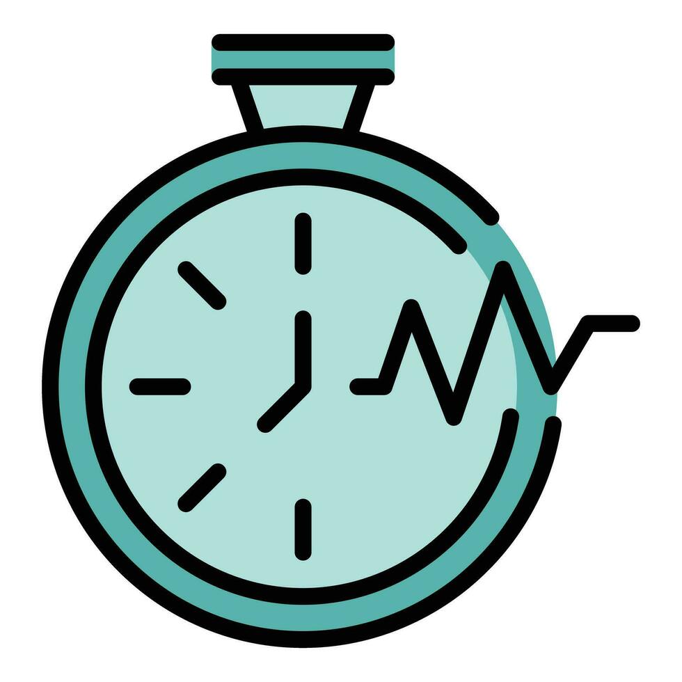 Late work stopwatch icon vector flat