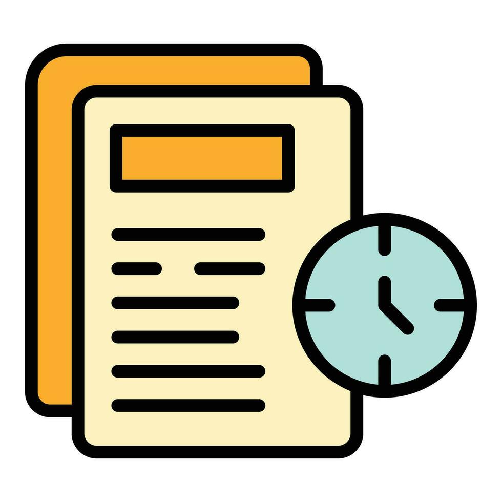 Late work papers icon vector flat