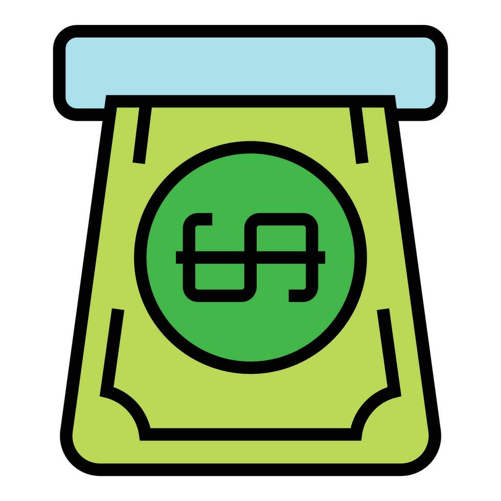 Subway money ticket icon vector flat