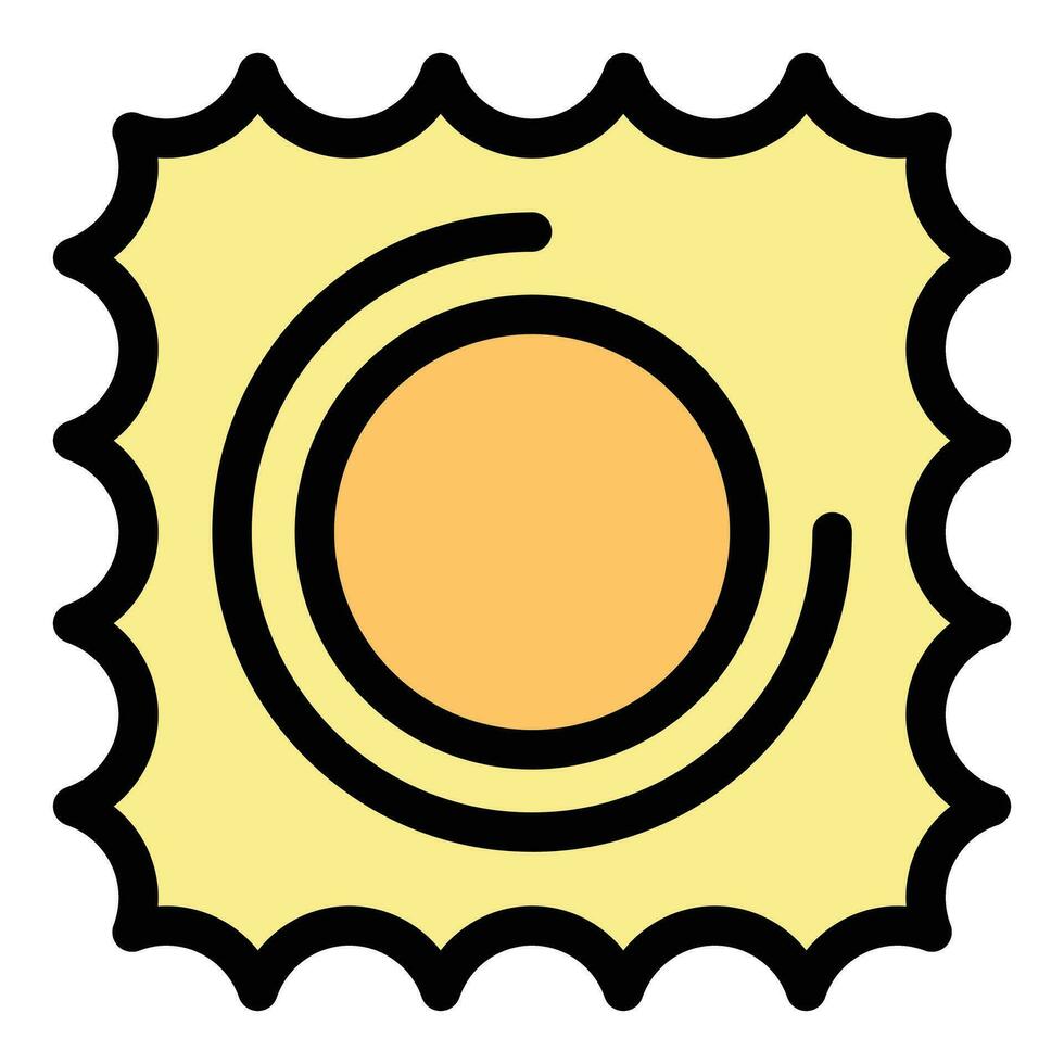 Ravioli pasta icon vector flat