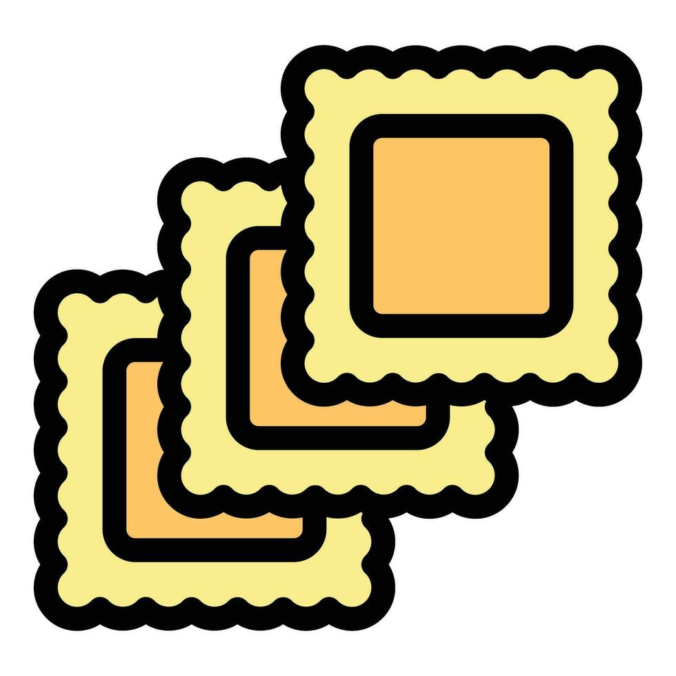 Ravioli wheat icon vector flat