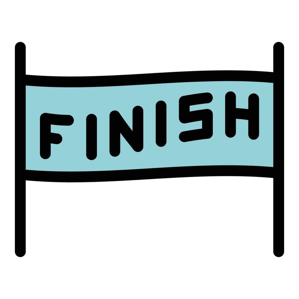 Finish banner icon vector flat
