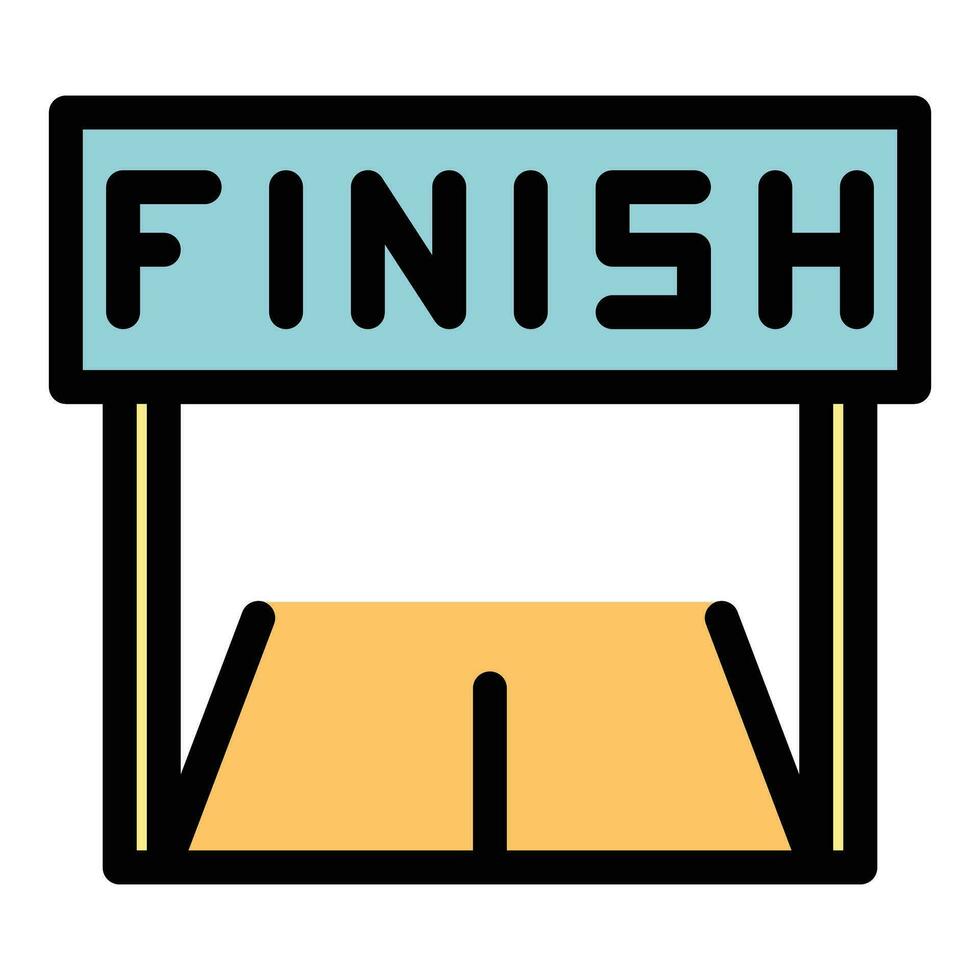 Finish banner line icon vector flat