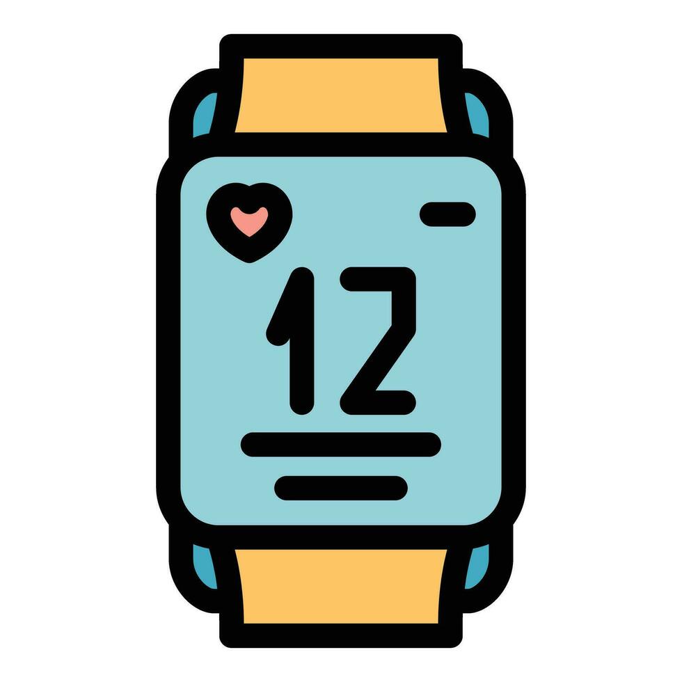 Runner app heart pulse icon vector flat