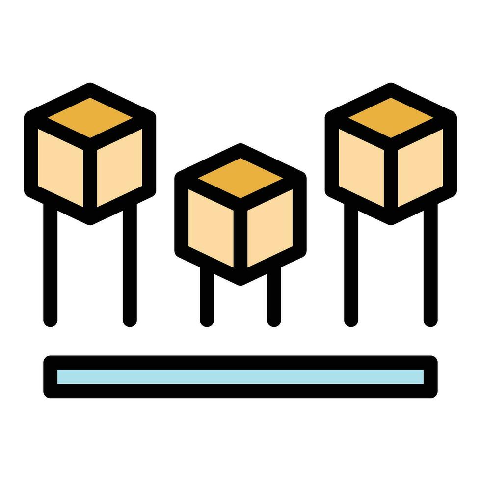 Hologram projection tour icon vector flat