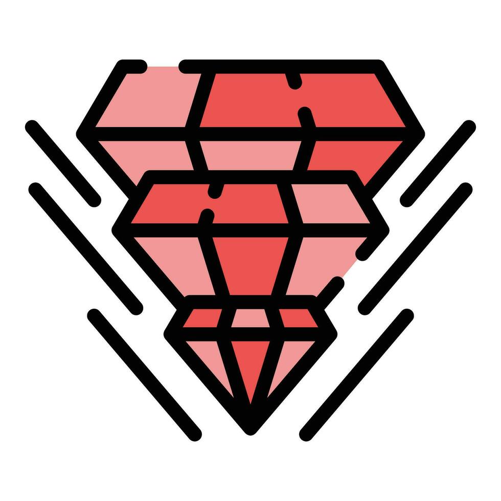 Diamond gemstone hologram projection icon vector flat