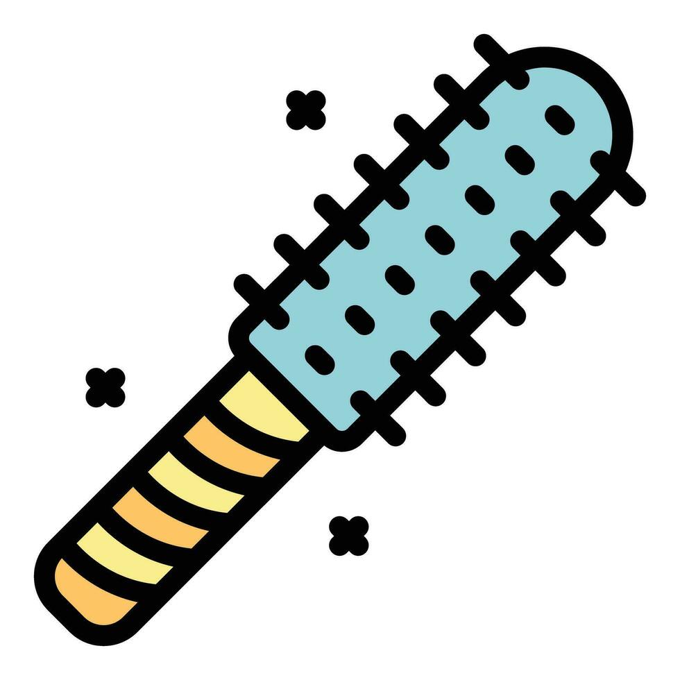 Hair lady comb icon vector flat