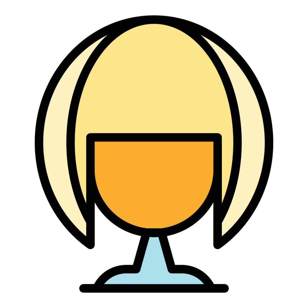 Salon wig icon vector flat