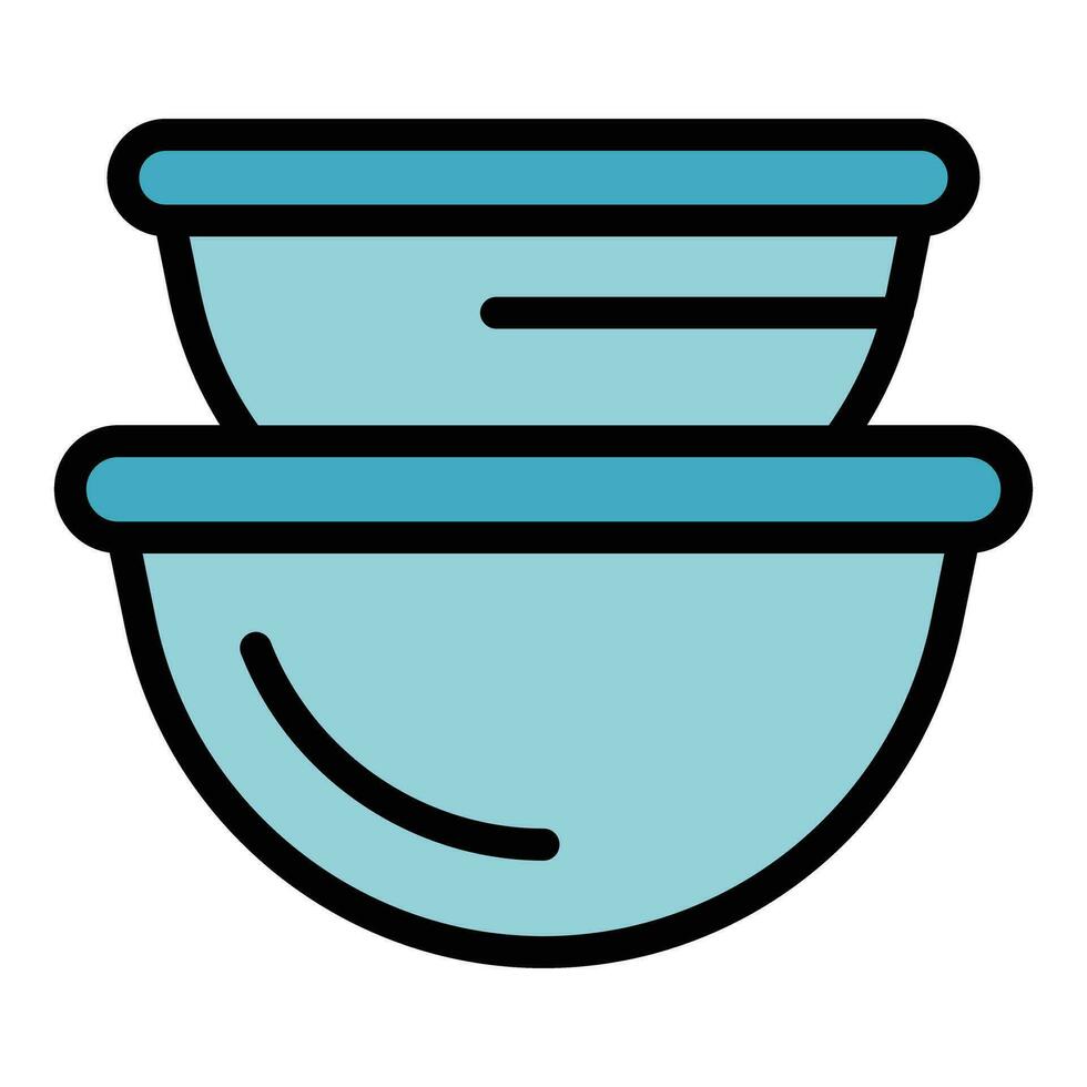 Campsite food pots icon vector flat