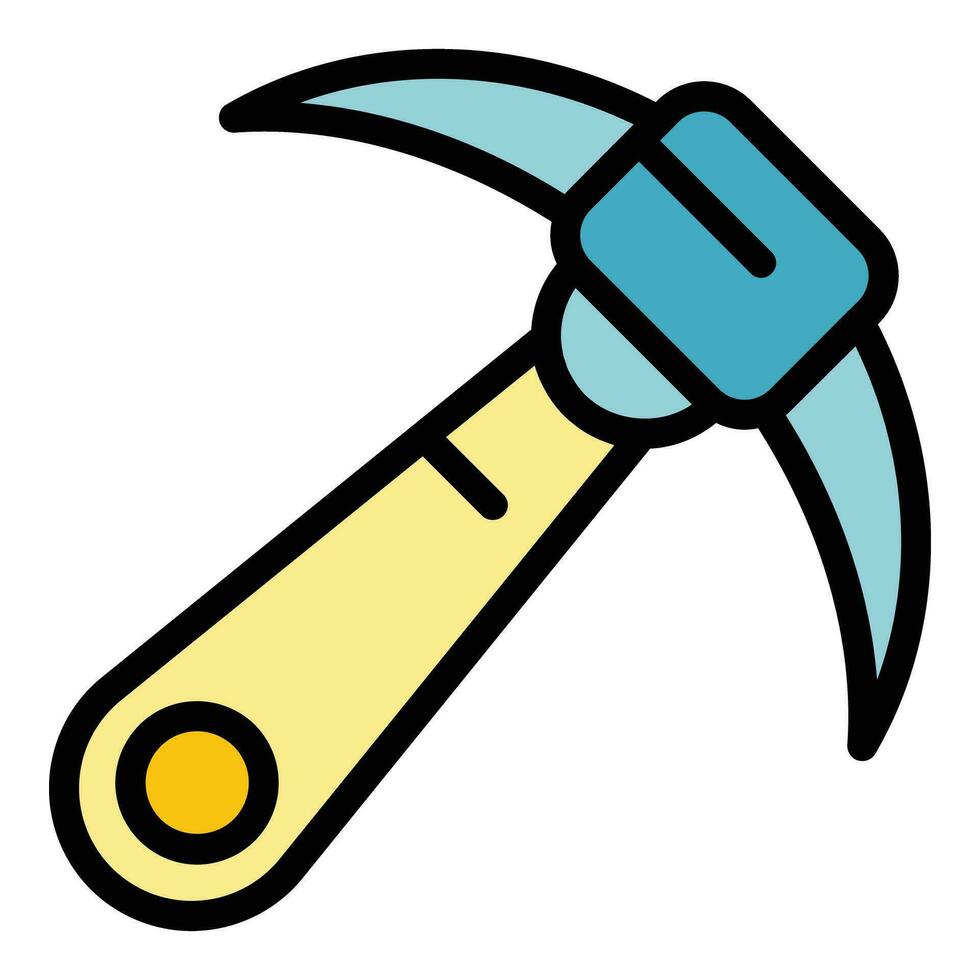 Campsite pick axe icon vector flat
