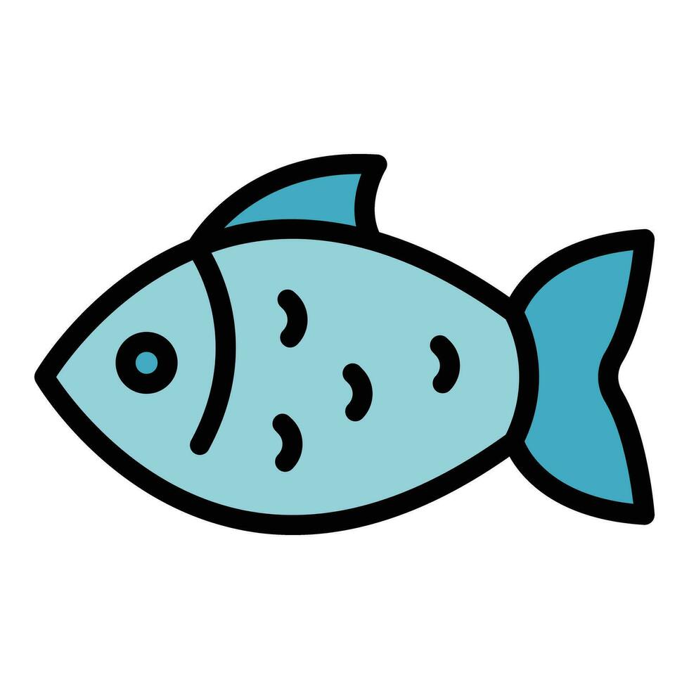 Campsite river fish icon vector flat
