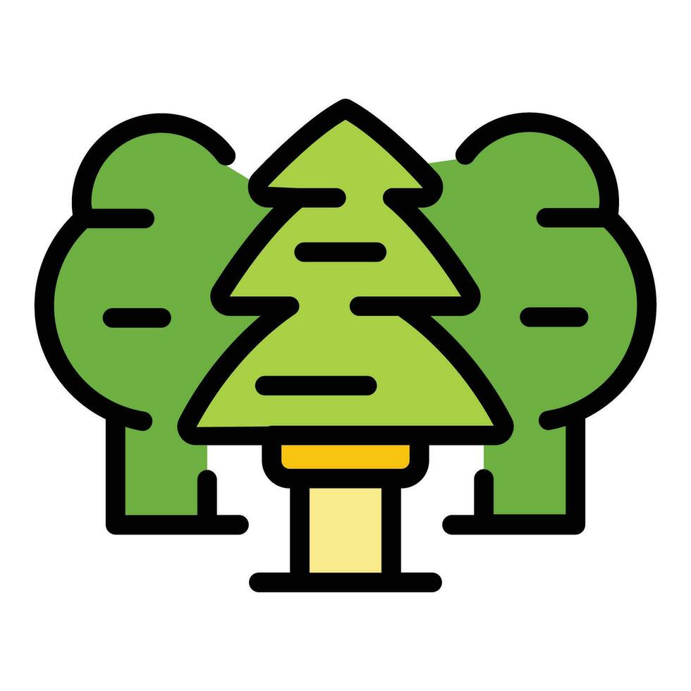 cámping bosque icono vector plano