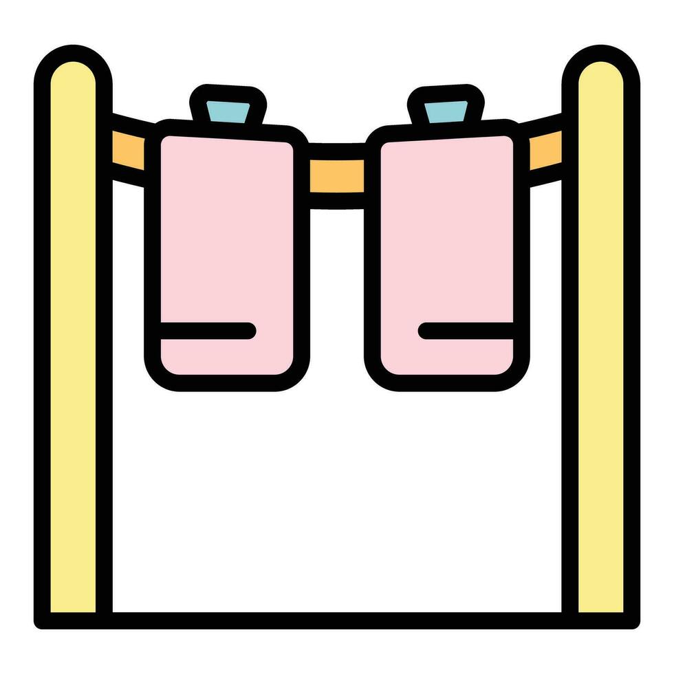 Drying clothes icon vector flat