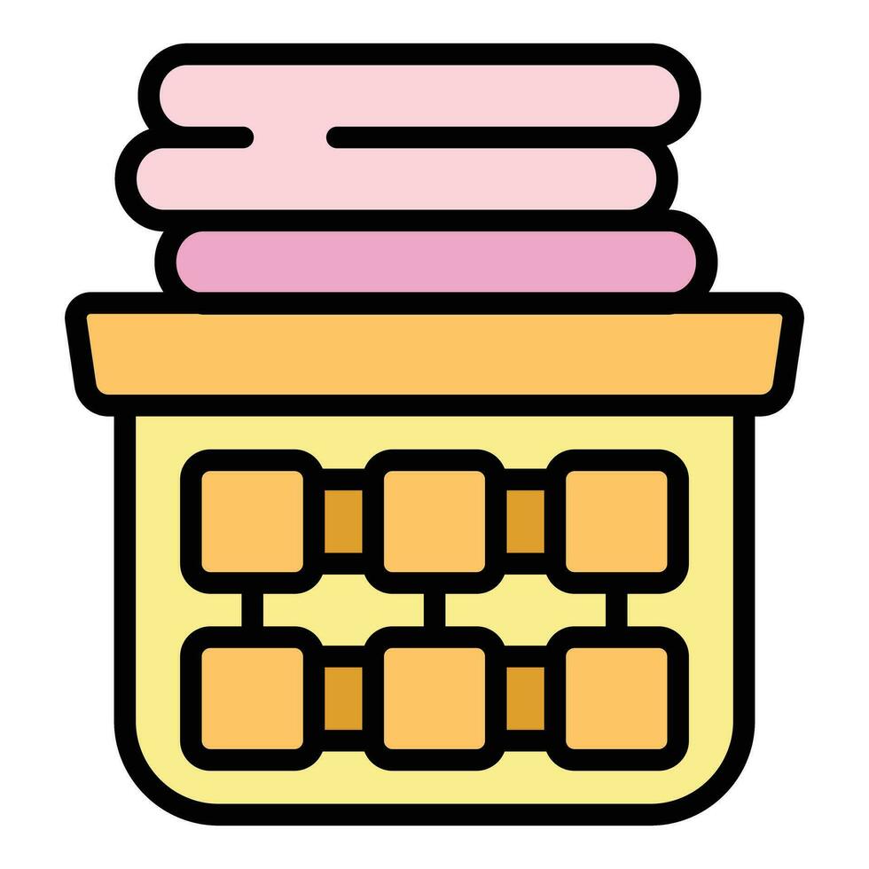 Clean clothes stack icon vector flat