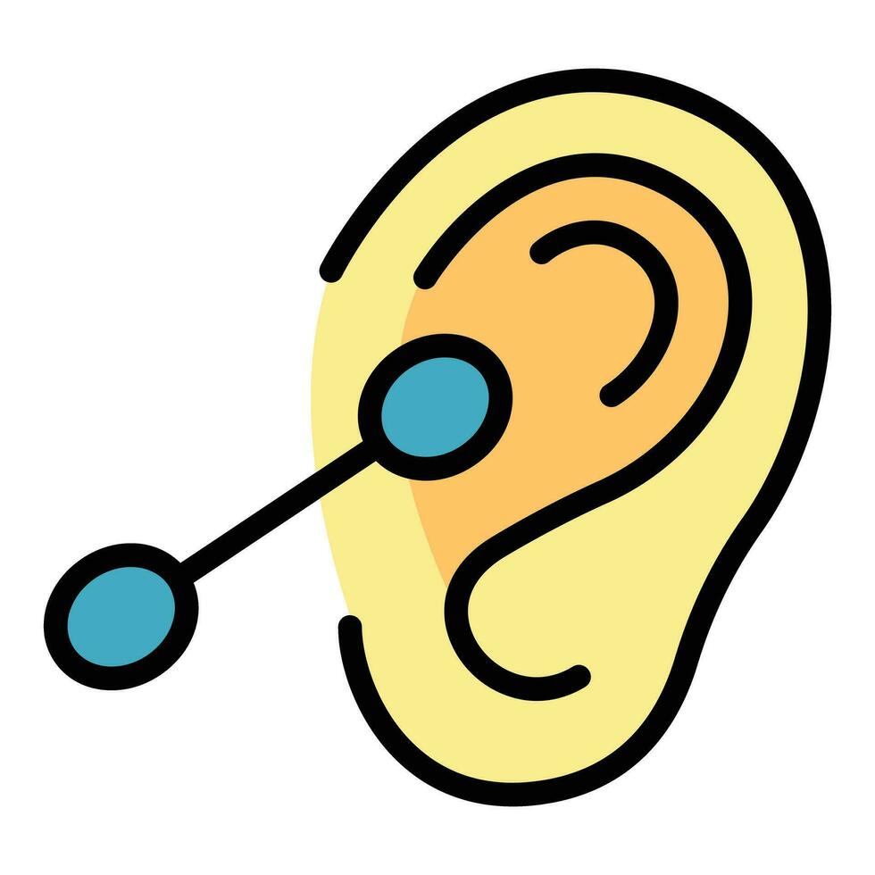 Clean ear icon vector flat