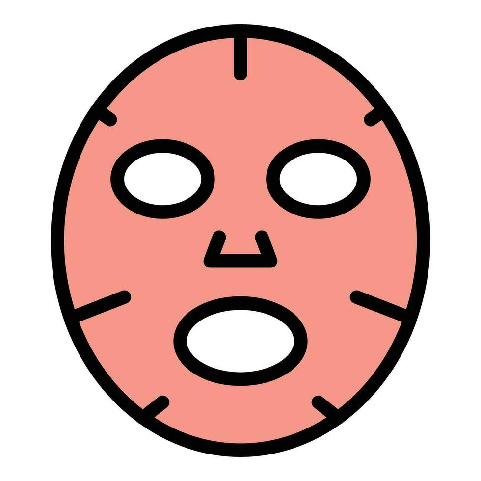 Korean cosmetics face mask icon vector flat