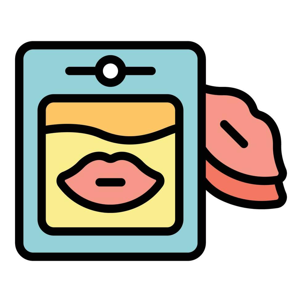Korean cosmetics lips mask icon vector flat