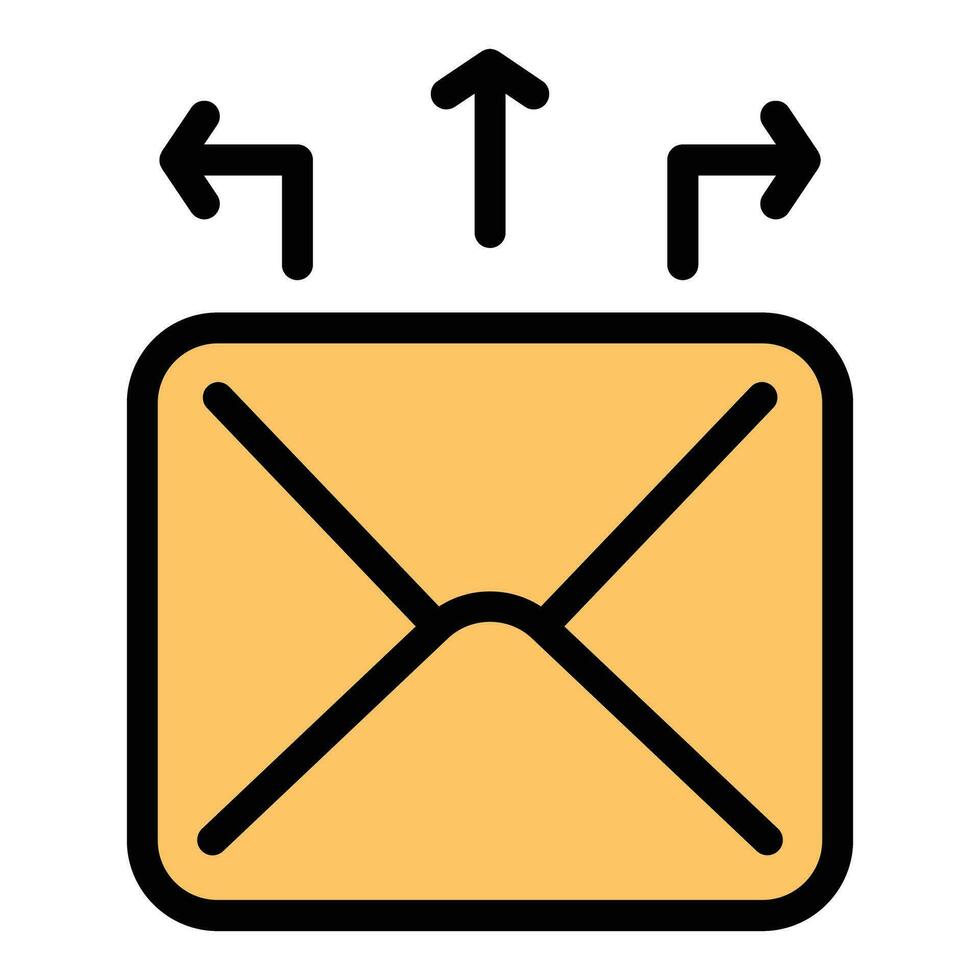 márketing correo icono vector plano