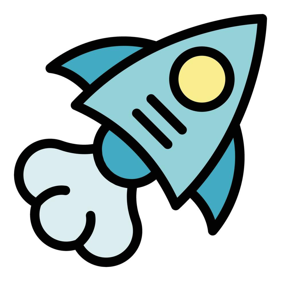 Startup rocket marketing icon vector flat