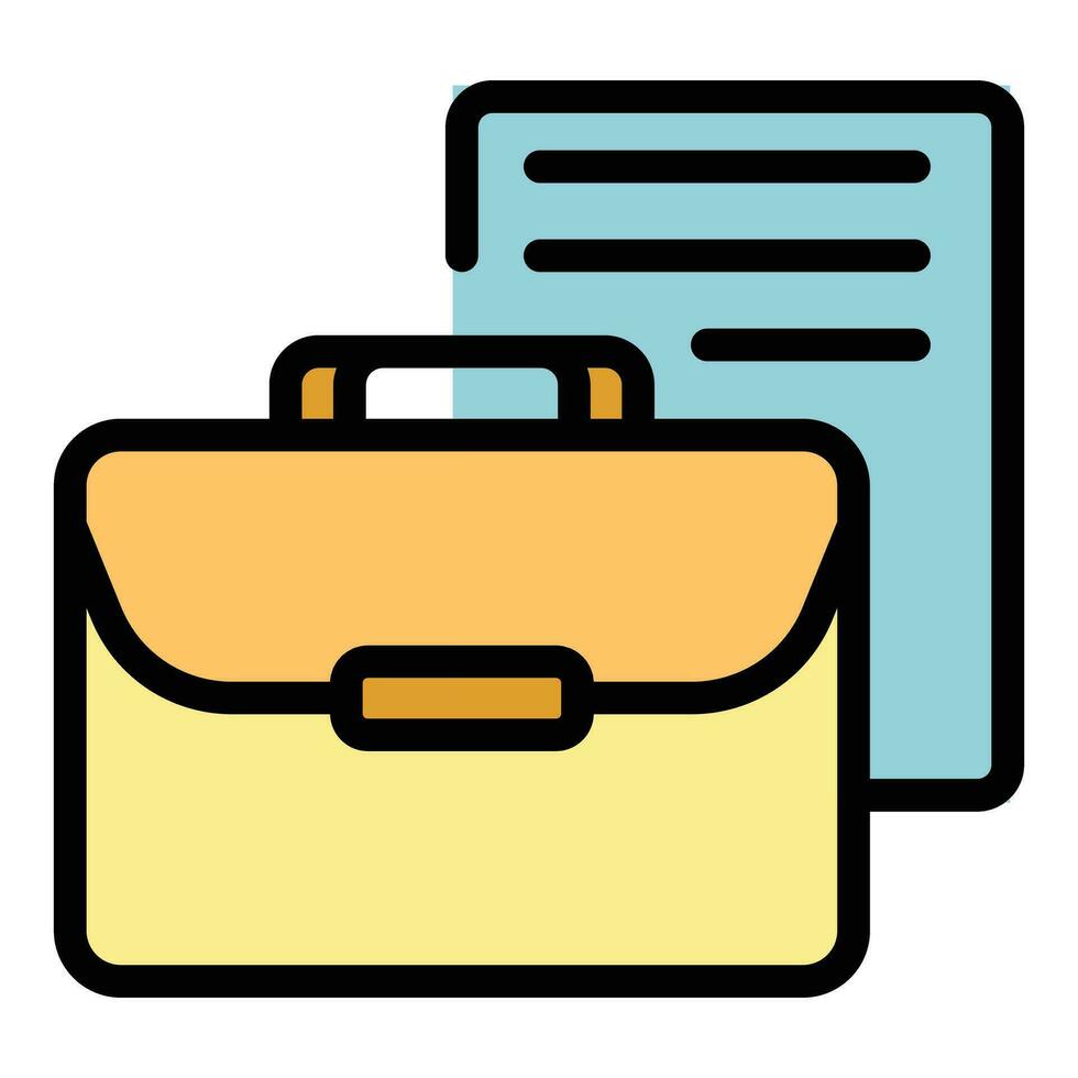 Management suitcase icon vector flat