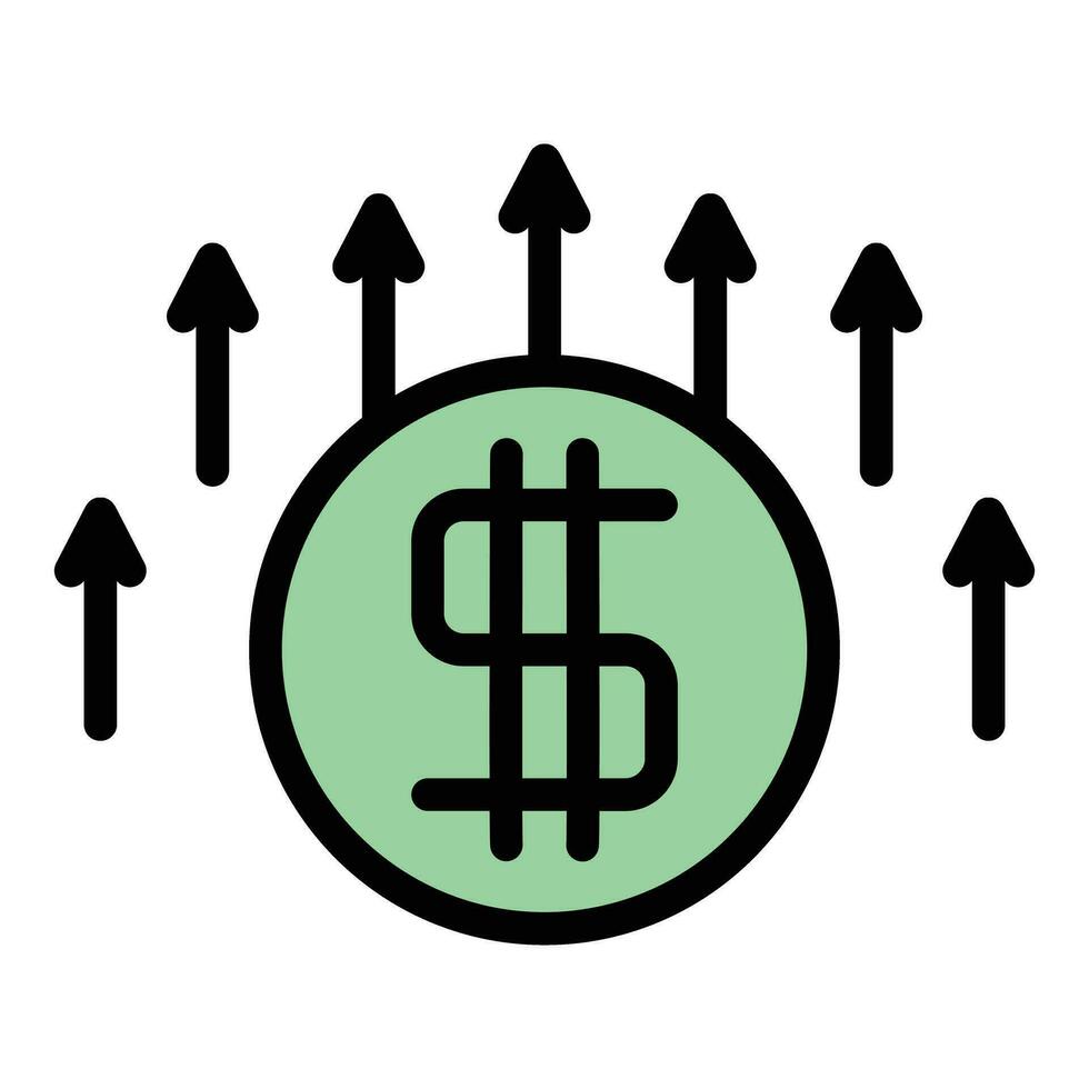 Money grow up icon vector flat