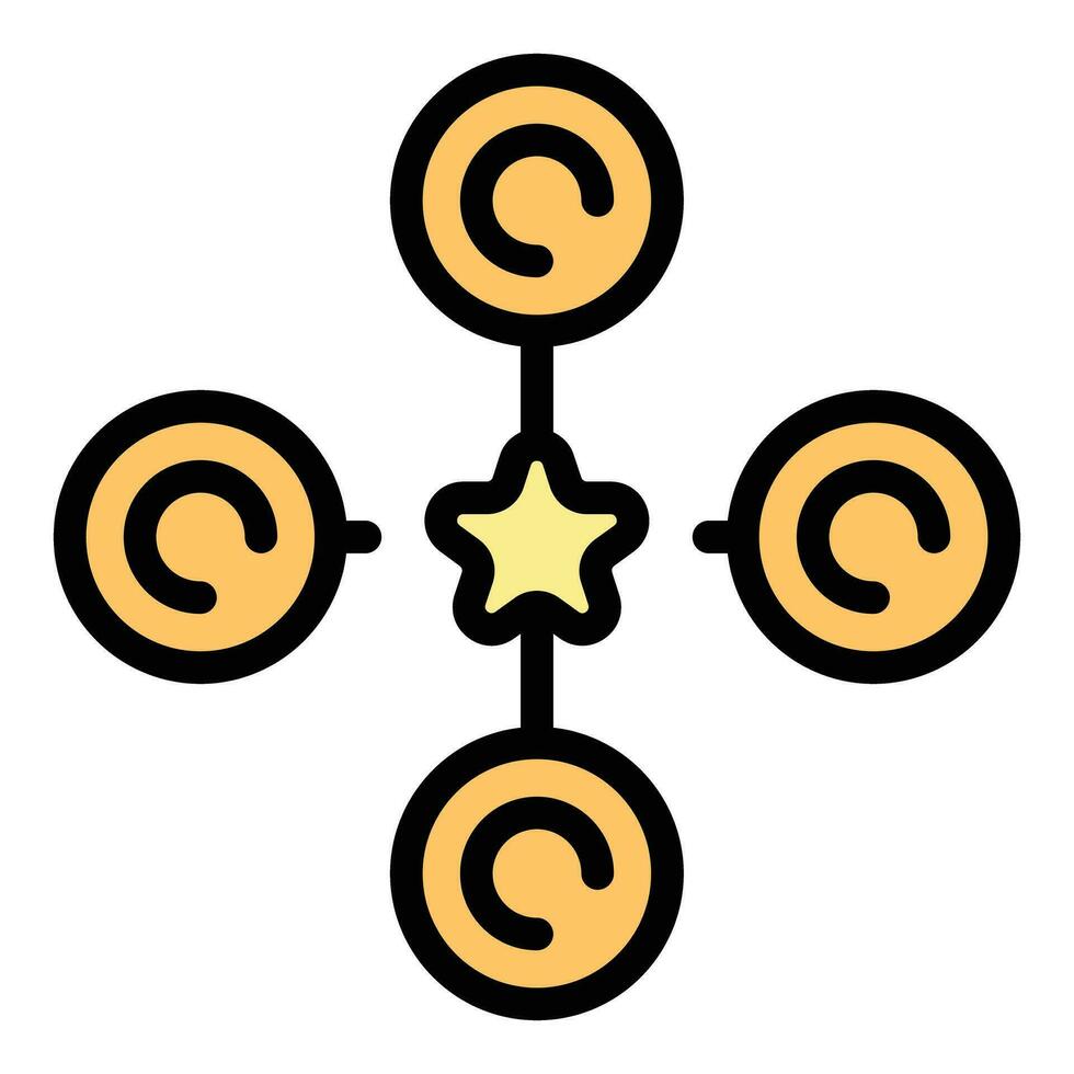 Management scheme icon vector flat