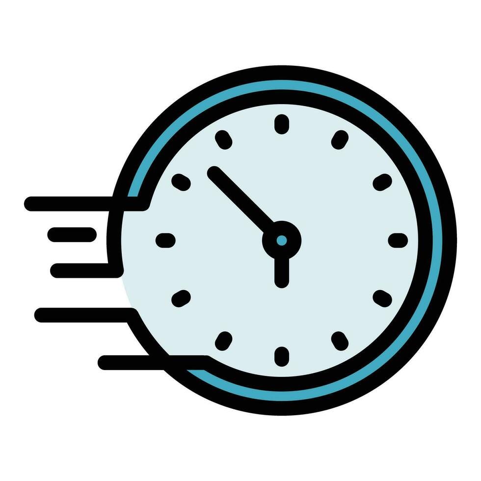Fast time management icon vector flat
