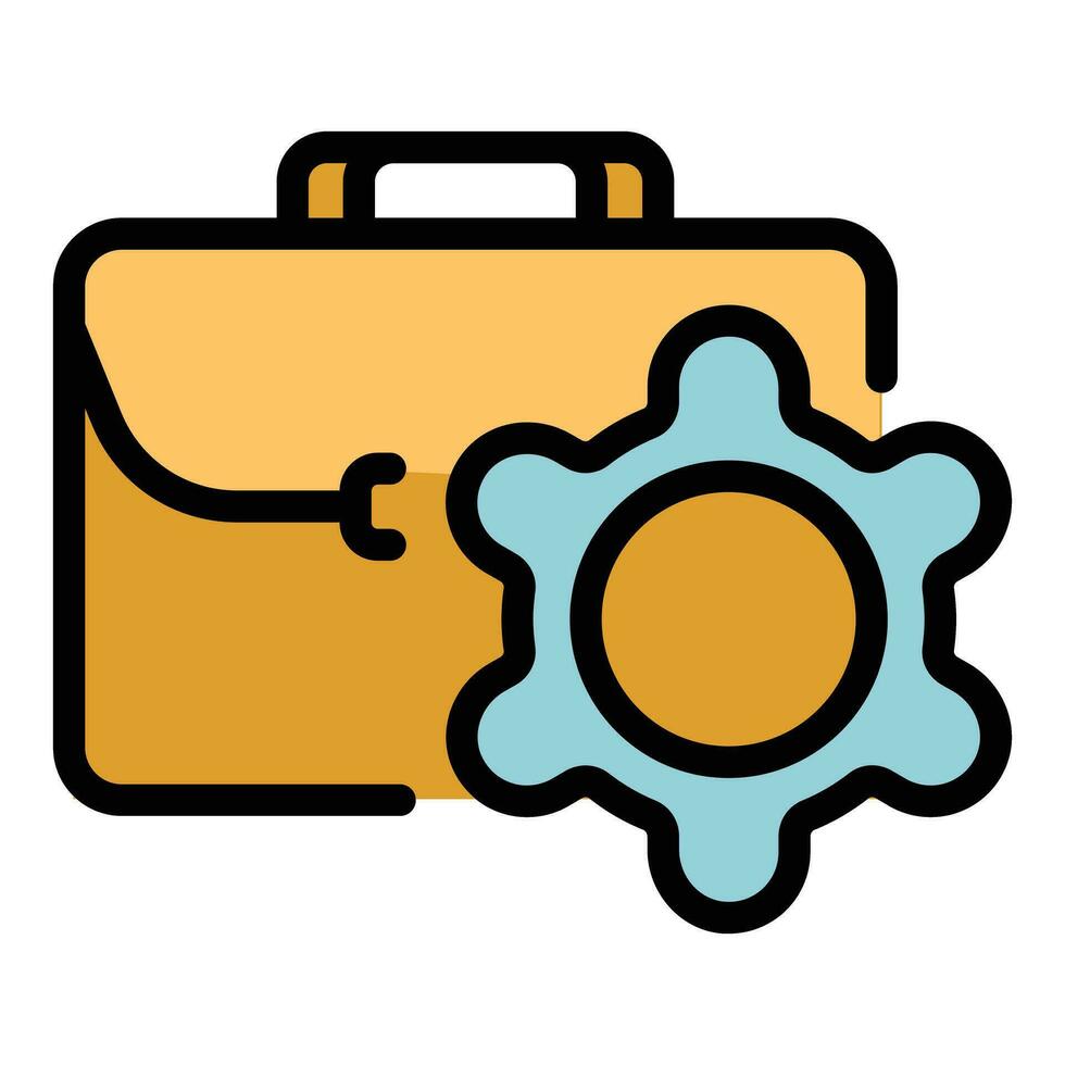 Management suitcase icon vector flat