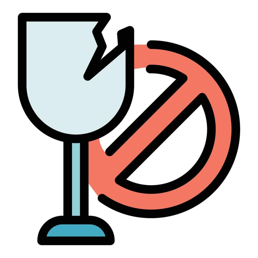 Broken glass icon vector flat