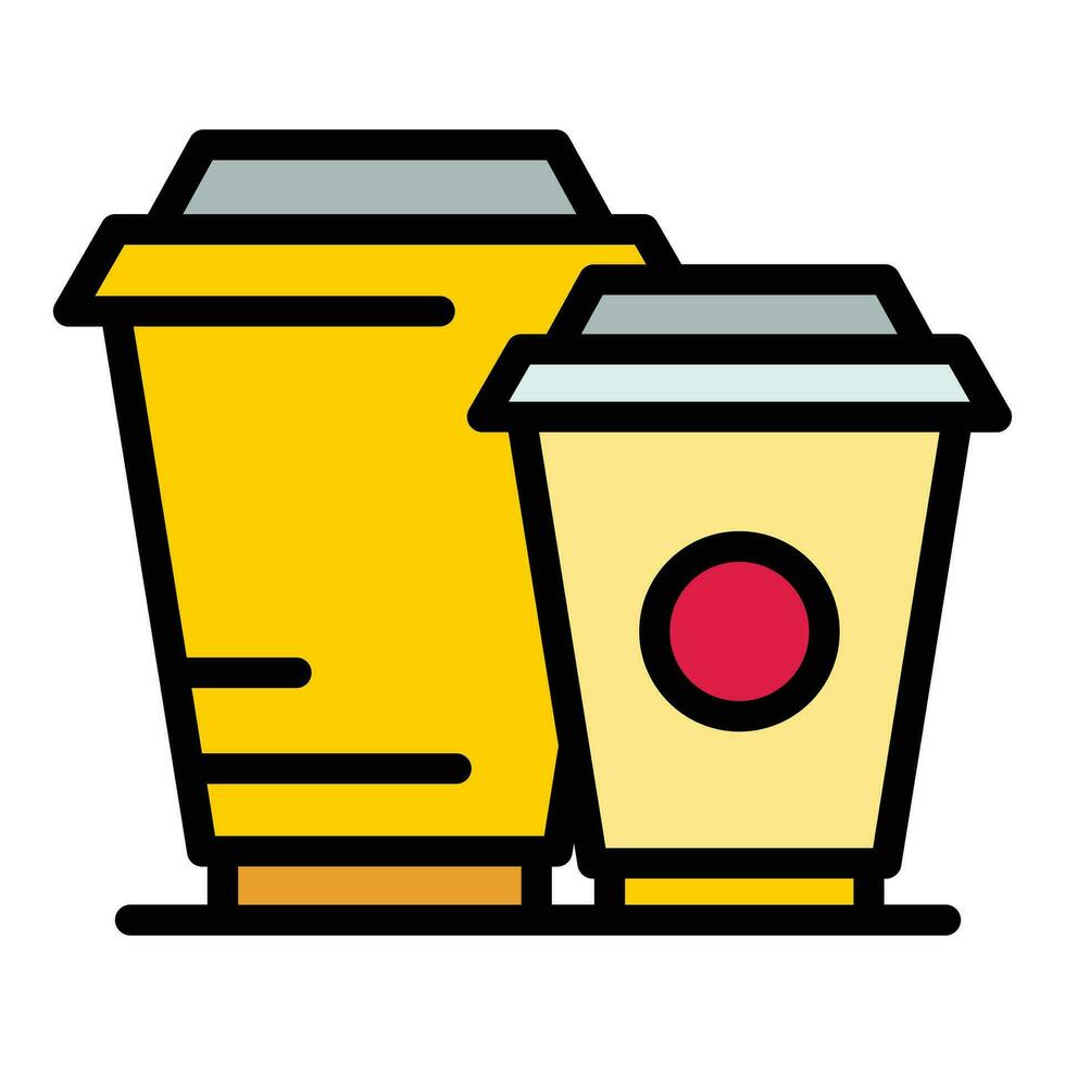 Take away drinks cups icon vector flat