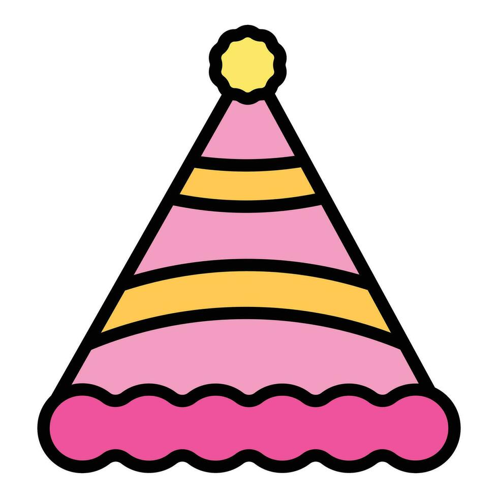 Birthday party hat icon vector flat