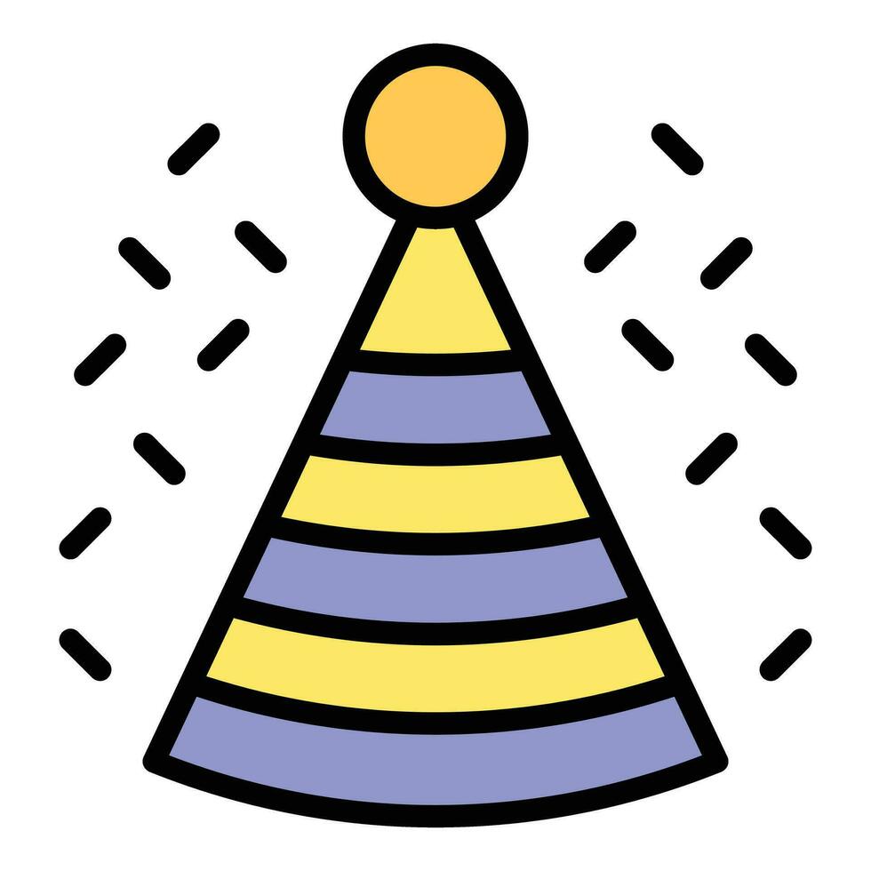 Surprise party hat icon vector flat