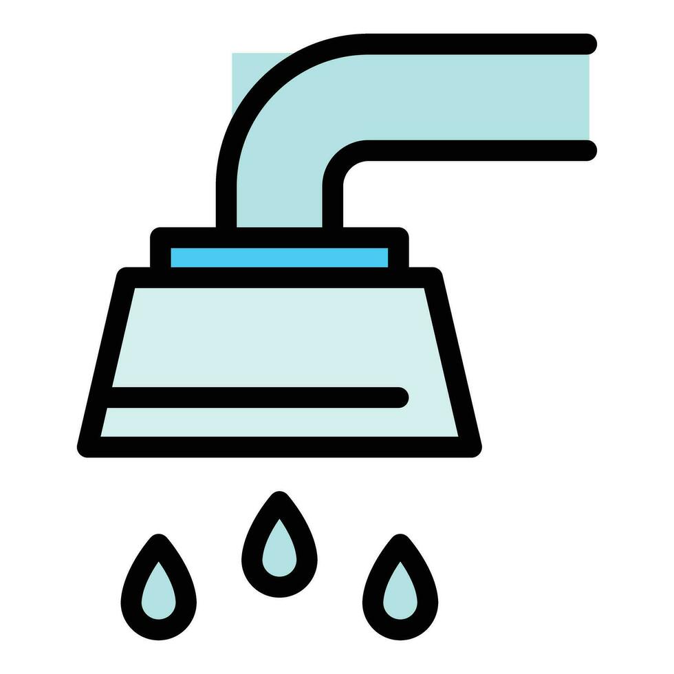 ducha cabeza mojado icono vector plano