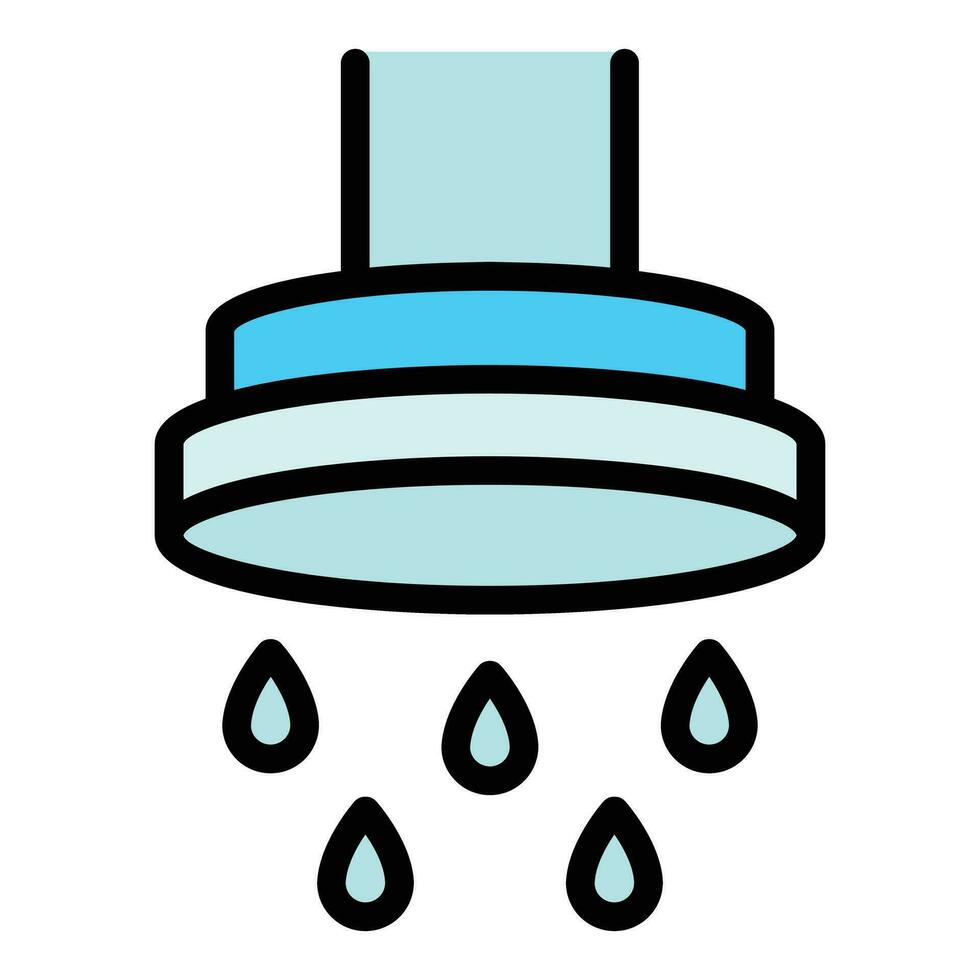 Shower head stream icon vector flat