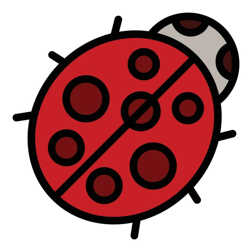 Ladybird nature icon vector flat