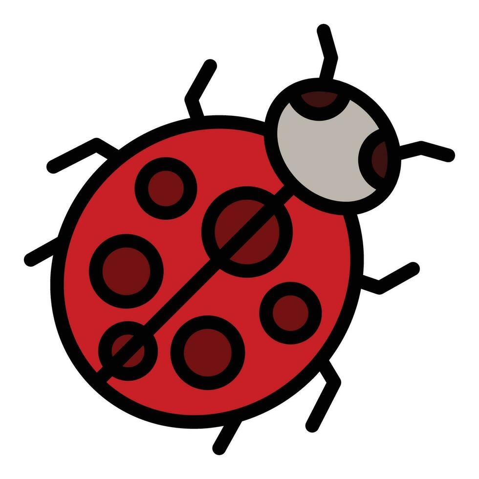 Ladybird macro icon vector flat