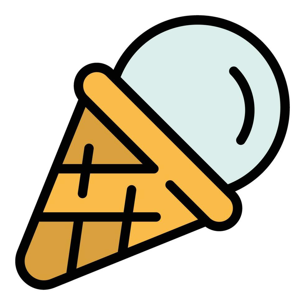 Cone ice cream icon vector flat