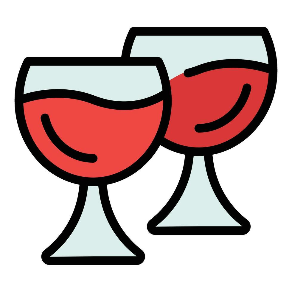 vino vaso icono vector plano